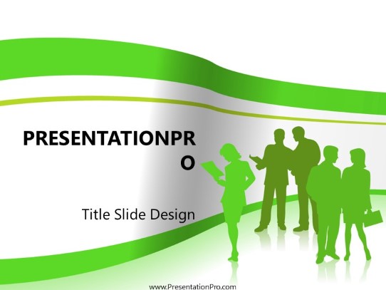 Business 03 Green PowerPoint Template title slide design