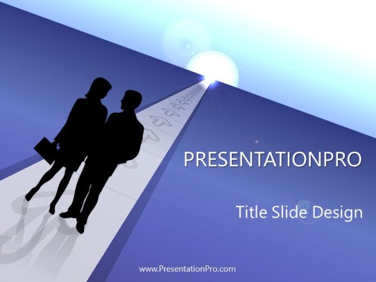 Business 04 Blue Male Female PowerPoint Template title slide design
