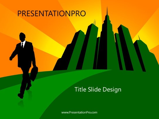 Business 08 Green PowerPoint Template title slide design