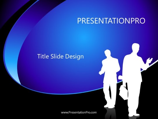 Business 09 Blue PowerPoint Template title slide design