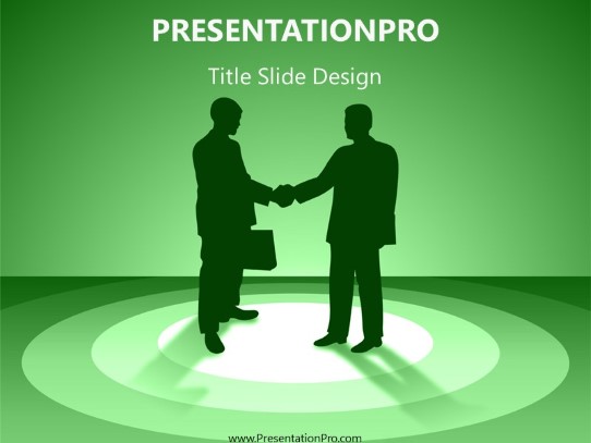 Business 10 Green PowerPoint Template title slide design