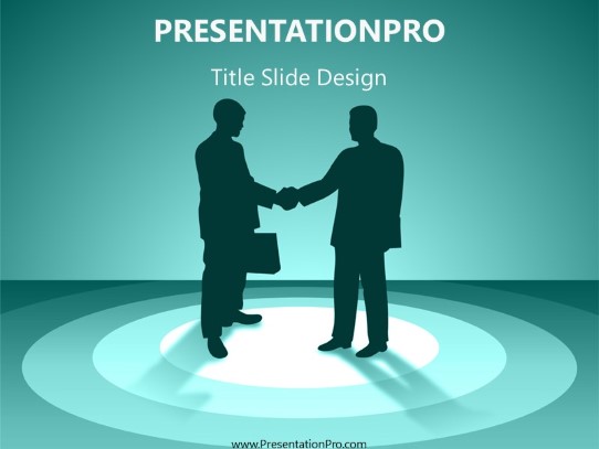 Business 10 Teal PowerPoint Template title slide design