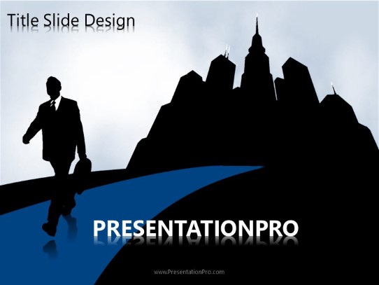 Cloud Business Dark Blue PowerPoint Template title slide design