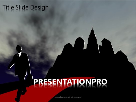 Cloud Business Red PowerPoint Template title slide design