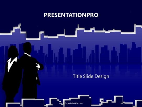 Cubist Blue PowerPoint Template title slide design