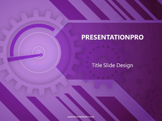 Gears Purple PowerPoint Template title slide design