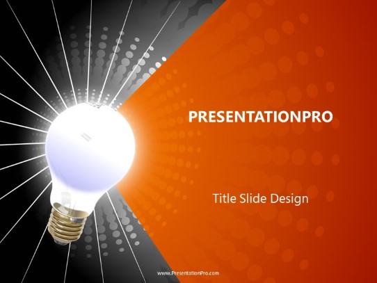 Radial Orange PowerPoint Template title slide design