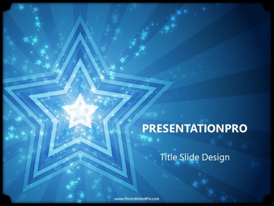 Stars Blue PowerPoint Template title slide design