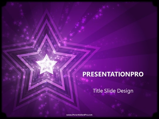 Stars Purple PowerPoint Template title slide design