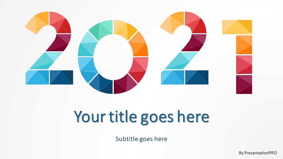 2021 Color Tiles Widescreen PowerPoint Template title slide design