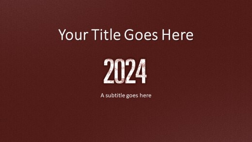 2024 Leathery Red Widescreen PowerPoint Template title slide design