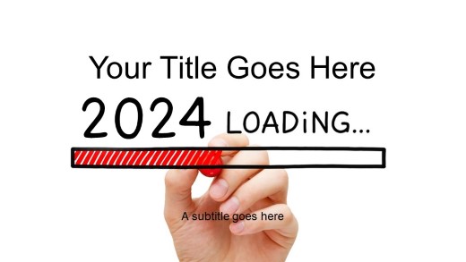 2024 Loading Widescreen PowerPoint Template title slide design