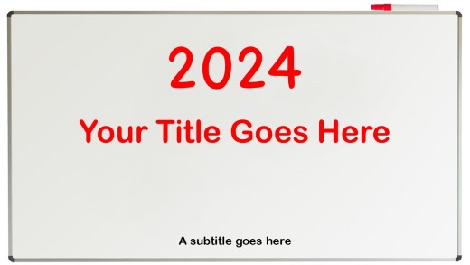 2024 White Board Widescreen PowerPoint Template title slide design