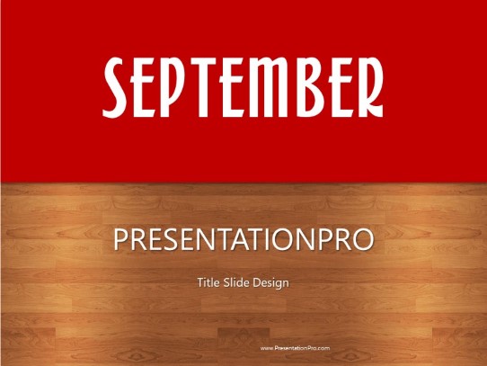 September Red PowerPoint Template title slide design