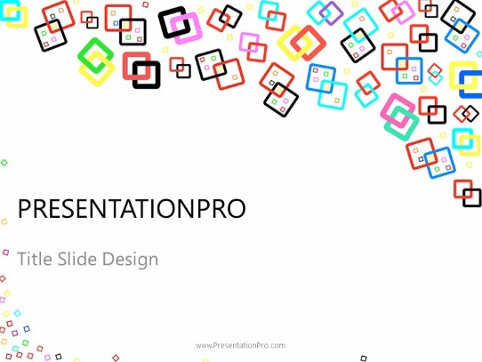 Abstract Color Squares PowerPoint Template title slide design