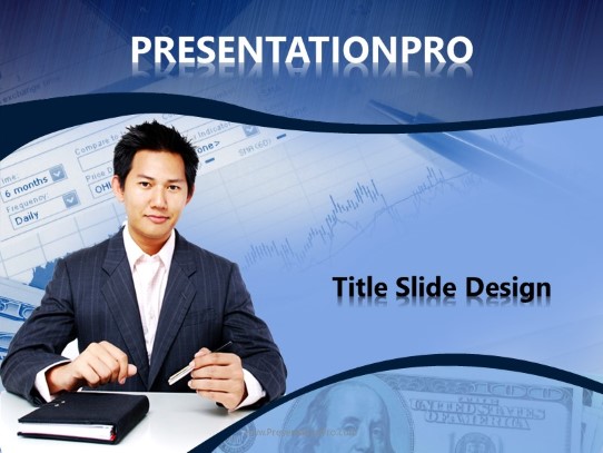 Asian Business Man PowerPoint Template title slide design