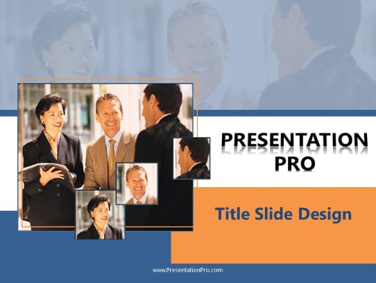 Networking Trio PowerPoint Template title slide design