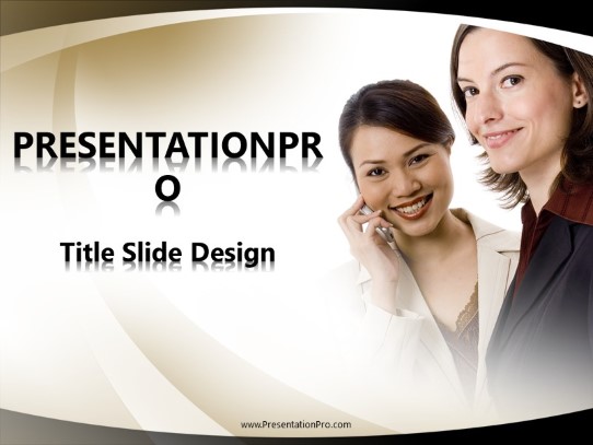 Women Cell Talk PowerPoint Template title slide design
