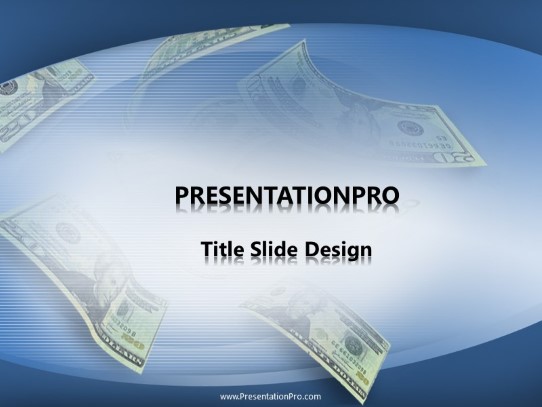 Falling Bills PowerPoint Template title slide design