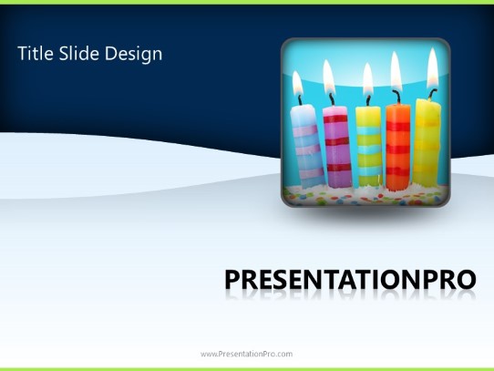 Special Occasion Birthday Candles PowerPoint Template title slide design