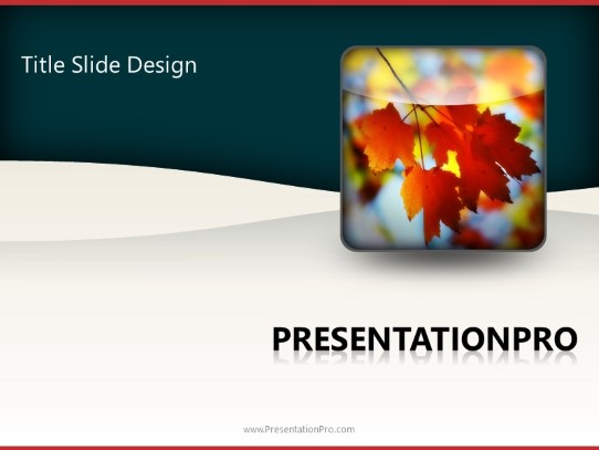 Season Fall Leaves PowerPoint Template title slide design