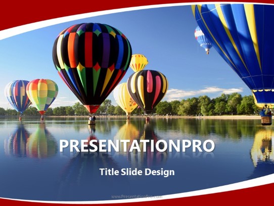 Leisure Hot Air Balloon PowerPoint Template title slide design