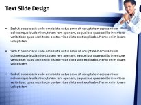 DeskWoman Widescreen PowerPoint Template text slide design