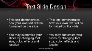 Red Waves Widescreen PowerPoint Template text slide design