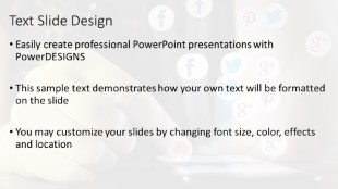 Social Media Phone PowerPoint Template text slide design