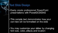 Turning Blue Globe Widescreen PowerPoint Template text slide design