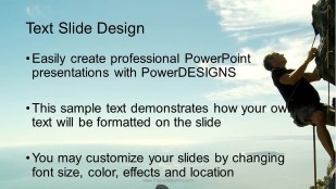 The Rock Climber Widescreen PowerPoint Template text slide design