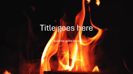 Animated Fire Place Widescreen PowerPoint Template text slide design