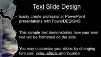 Mountain Climber In Clouds Widescreen PowerPoint Template text slide design