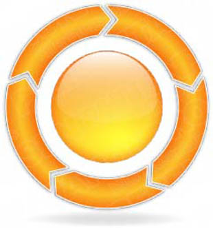 Download ChevronCycle A 5Orange PowerPoint Graphic and other software plugins for Microsoft PowerPoint
