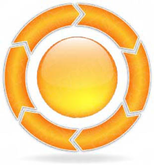 Download ChevronCycle A 6Orange PowerPoint Graphic and other software plugins for Microsoft PowerPoint