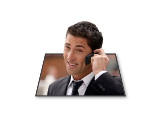 PowerPoint Image - 3D Man Cell Phone Square