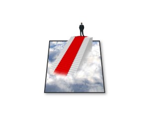PowerPoint Image - 3D Stairway Above Square
