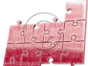 Puzzle 11 Red Sketch PPT PowerPoint picture photo