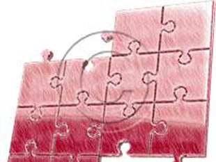 Puzzle 12 Red Sketch PPT PowerPoint picture photo