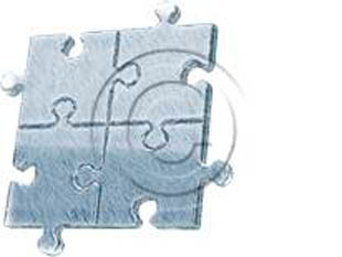 Puzzle 4 Blue Sketch PPT PowerPoint picture photo