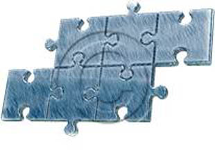 Puzzle 6 Blue Sketch PPT PowerPoint picture photo
