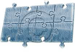 Puzzle 8 Blue Sketch PPT PowerPoint picture photo