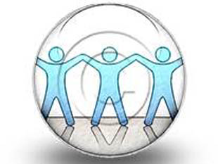 Celebrating Teamwork Blue Circle Color Pencil PPT PowerPoint Image Picture