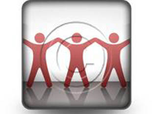 Celebrating Teamwork Red Square PPT PowerPoint Image Picture