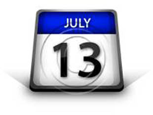 Calendar July 13 PPT PowerPoint Image Picture
