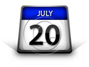Calendar July 20 PPT PowerPoint Image Picture