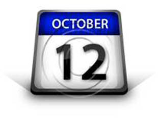 Calendar October 12 PPT PowerPoint Image Picture