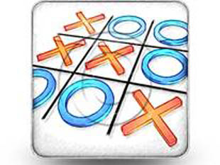 Tic Tac Toe Strategy Square Color Pencil PPT PowerPoint Image Picture