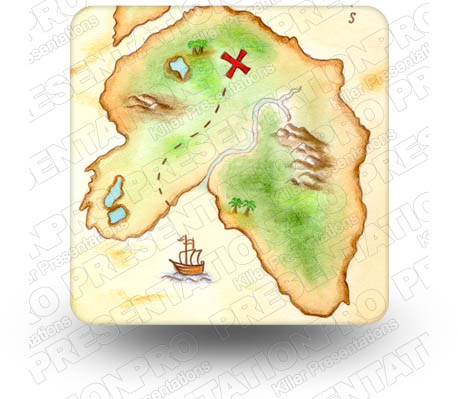 Treasure Map 01 Square PPT PowerPoint Image Picture