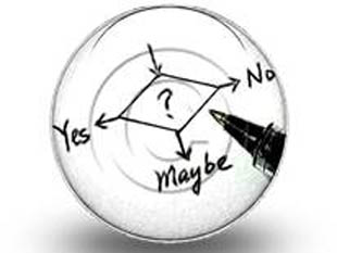Yes No Maybe Circle Color Pencil PPT PowerPoint Image Picture